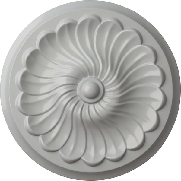 Ekena Millwork Flower Spiral Ceiling Medallion (Fits Canopies up to 2"), Hand-Painted Frost, 12 1/4"OD x 2 1/4"P CM12FLFRF - main